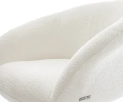 FreischwingerVinka-Flex mit Armlehnen Bouclé Soft Beige Freischwinger flach Effektfinish Titan Taschenfederkern Sofort versandfertig