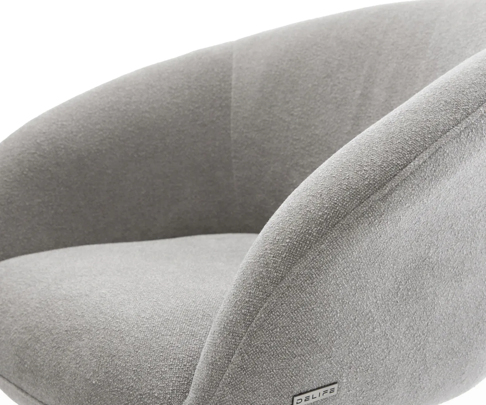 FreischwingerVinka-Flex mit Armlehnen Strukturstoff Soft Grau Freischwinger flach Edelstahl Taschenfederkern Sofort versandfertig