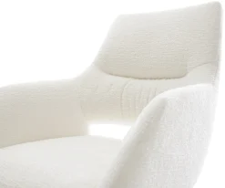 FreischwingerYago-Flex mit Armlehnen Bouclé Soft Beige Freischwinger flach Effektfinish Titan Taschenfederkern Sofort versandfertig