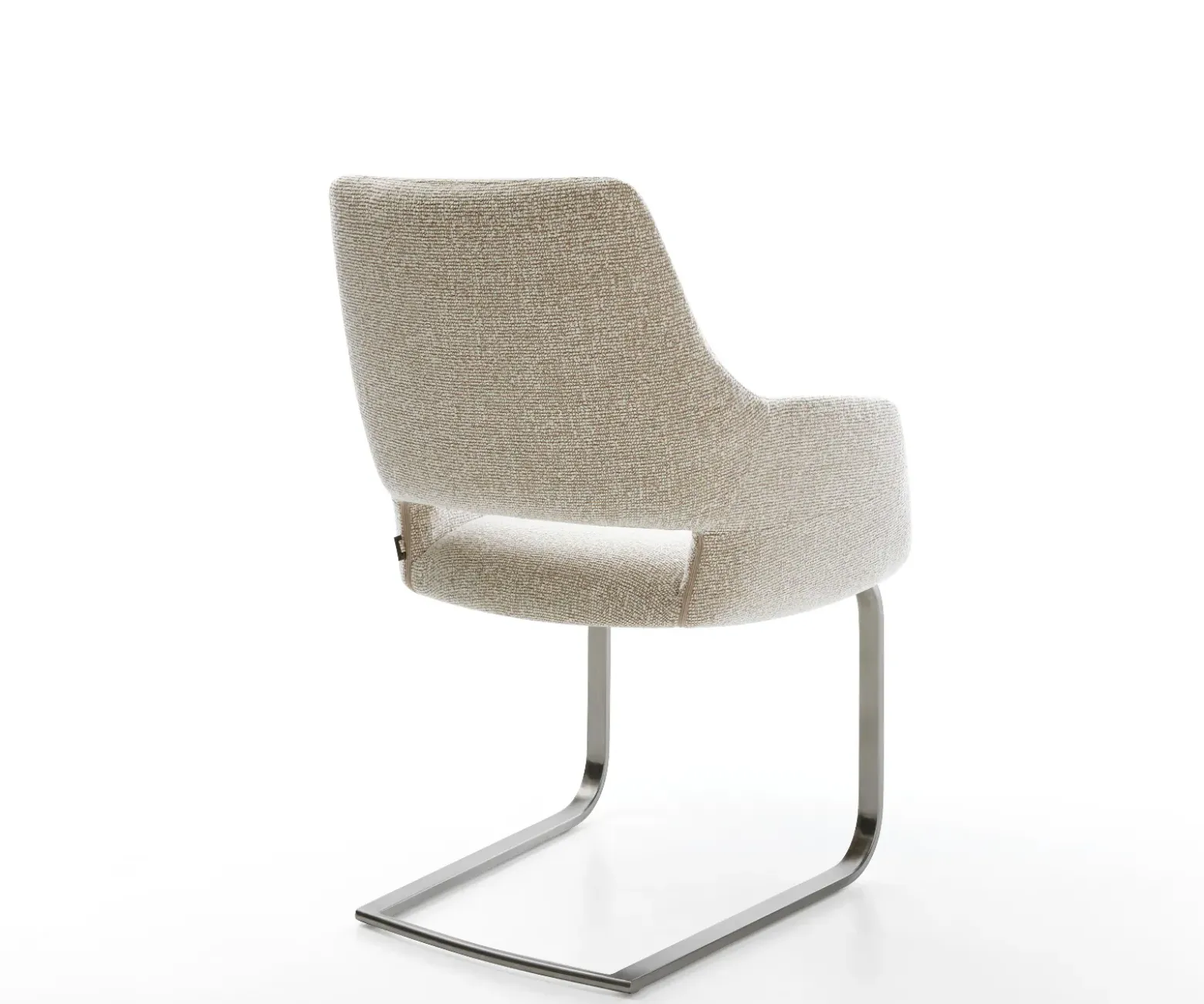 FreischwingerYago-Flex mit Armlehnen Webstoff Soft Beige Freischwinger flach Graphit Taschenfederkern Sofort versandfertig