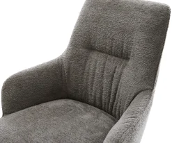 FreischwingerZelia-Flex mit Armlehnen Bouclé Soft Schlamm Freischwinger flach Weiß Taschenfederkern Sofort versandfertig