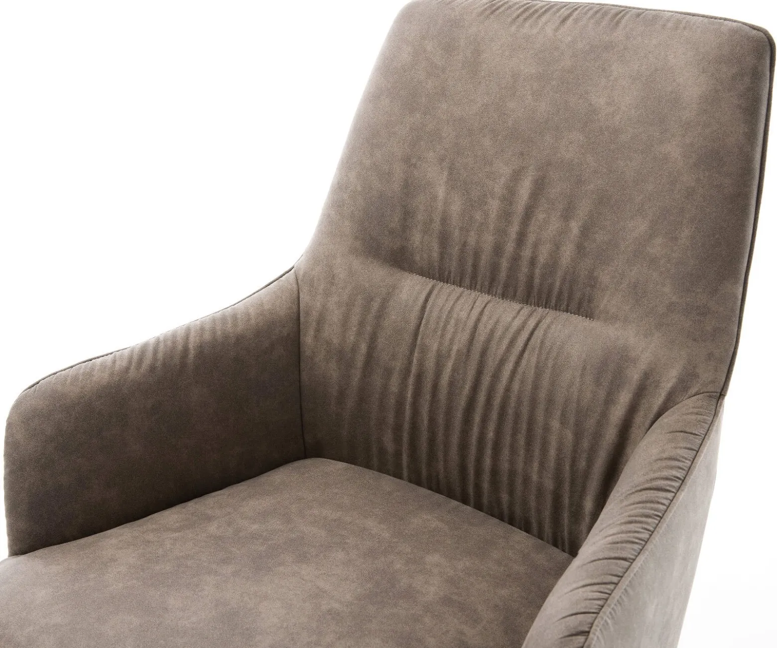 FreischwingerZelia-Flex mit Armlehnen Mikrofaser Taupe Vintage Freischwinger flach Graphit Taschenfederkern Sofort versandfertig