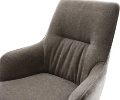 FreischwingerZelia-Flex mit Armlehnen Strukturstoff Soft Taupe Freischwinger flach Graphit Taschenfederkern Sofort versandfertig