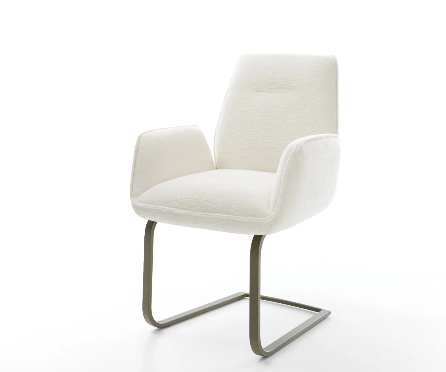 FreischwingerZoa-Flex Bouclé Soft Beige Freischwinger flach Effektfinish Titan Taschenfederkern Sofort versandfertig