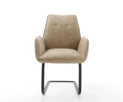 FreischwingerZoa-Flex Mikrofaser Beige Vintage Freischwinger flach Schwarz Taschenfederkern Sofort versandfertig