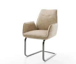 FreischwingerZoa-Flex Mikrofaser Beige Vintage Freischwinger flach Graphit Taschenfederkern Sofort versandfertig
