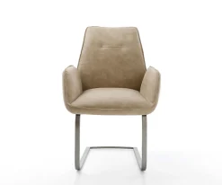 FreischwingerZoa-Flex Mikrofaser Beige Vintage Freischwinger flach Graphit Taschenfederkern Sofort versandfertig