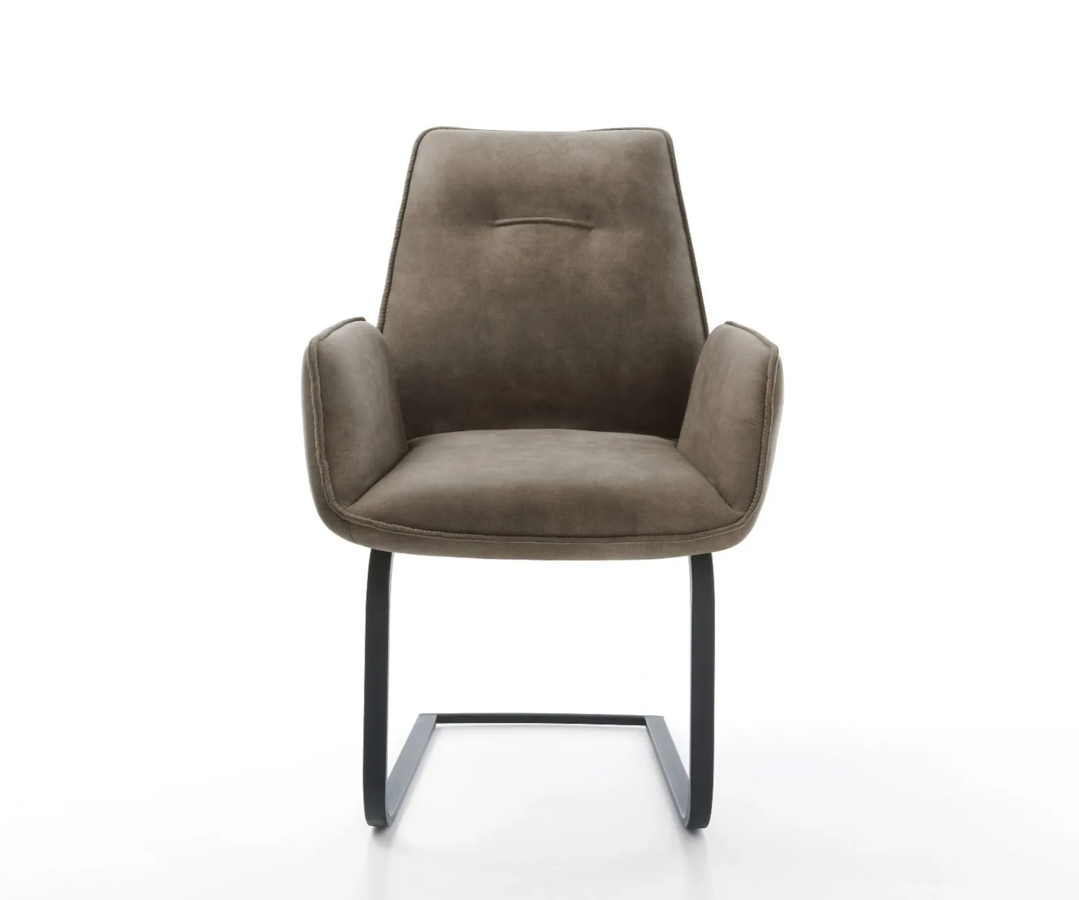 FreischwingerZoa-Flex Mikrofaser Taupe Vintage Freischwinger flach Schwarz Taschenfederkern Sofort versandfertig
