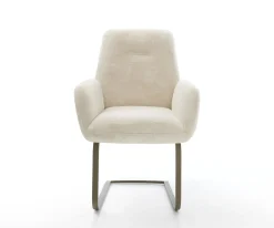 FreischwingerZoa-Flex Plüsch Creme-Weiß Freischwinger flach Effektfinish Titan Taschenfederkern Sofort versandfertig