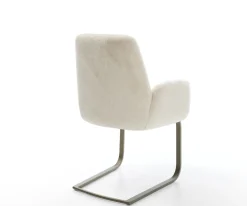 FreischwingerZoa-Flex Plüsch Creme-Weiß Freischwinger flach Effektfinish Titan Taschenfederkern Sofort versandfertig