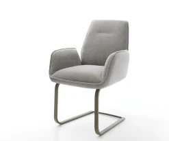 FreischwingerZoa-Flex Strukturstoff Soft Grau Freischwinger flach Effektfinish Titan Taschenfederkern Sofort versandfertig