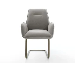 FreischwingerZoa-Flex Strukturstoff Soft Grau Freischwinger flach Effektfinish Titan Taschenfederkern Sofort versandfertig