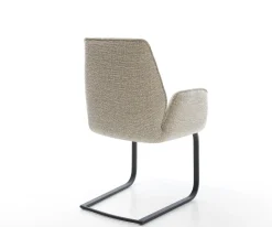 FreischwingerZoa-Flex Webstoff Soft Beige Freischwinger flach Schwarz Taschenfederkern Sofort versandfertig