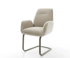 FreischwingerZoa-Flex Webstoff Soft Beige Freischwinger flach Effektfinish Titan Taschenfederkern Sofort versandfertig