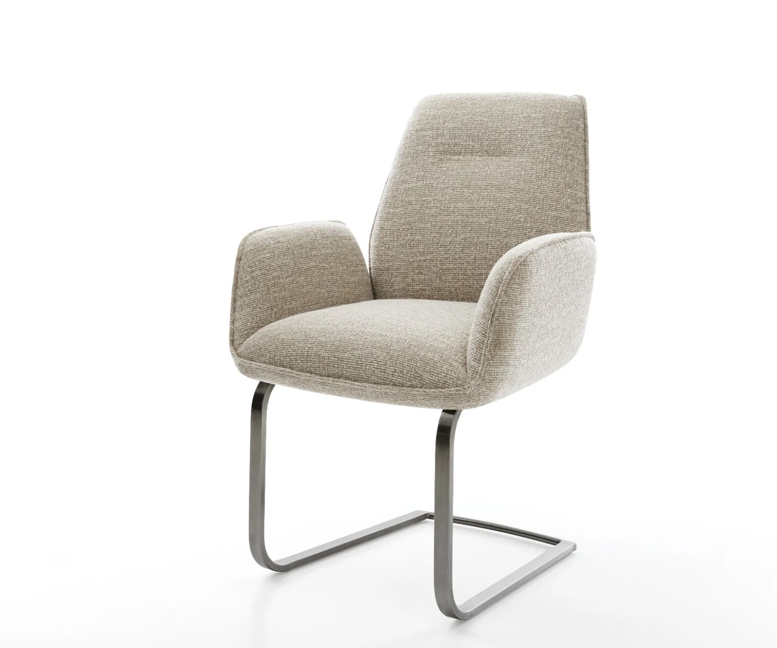 FreischwingerZoa-Flex Webstoff Soft Beige Freischwinger flach Graphit Taschenfederkern Sofort versandfertig