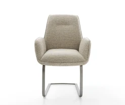 FreischwingerZoa-Flex Webstoff Soft Beige Freischwinger flach Graphit Taschenfederkern Sofort versandfertig