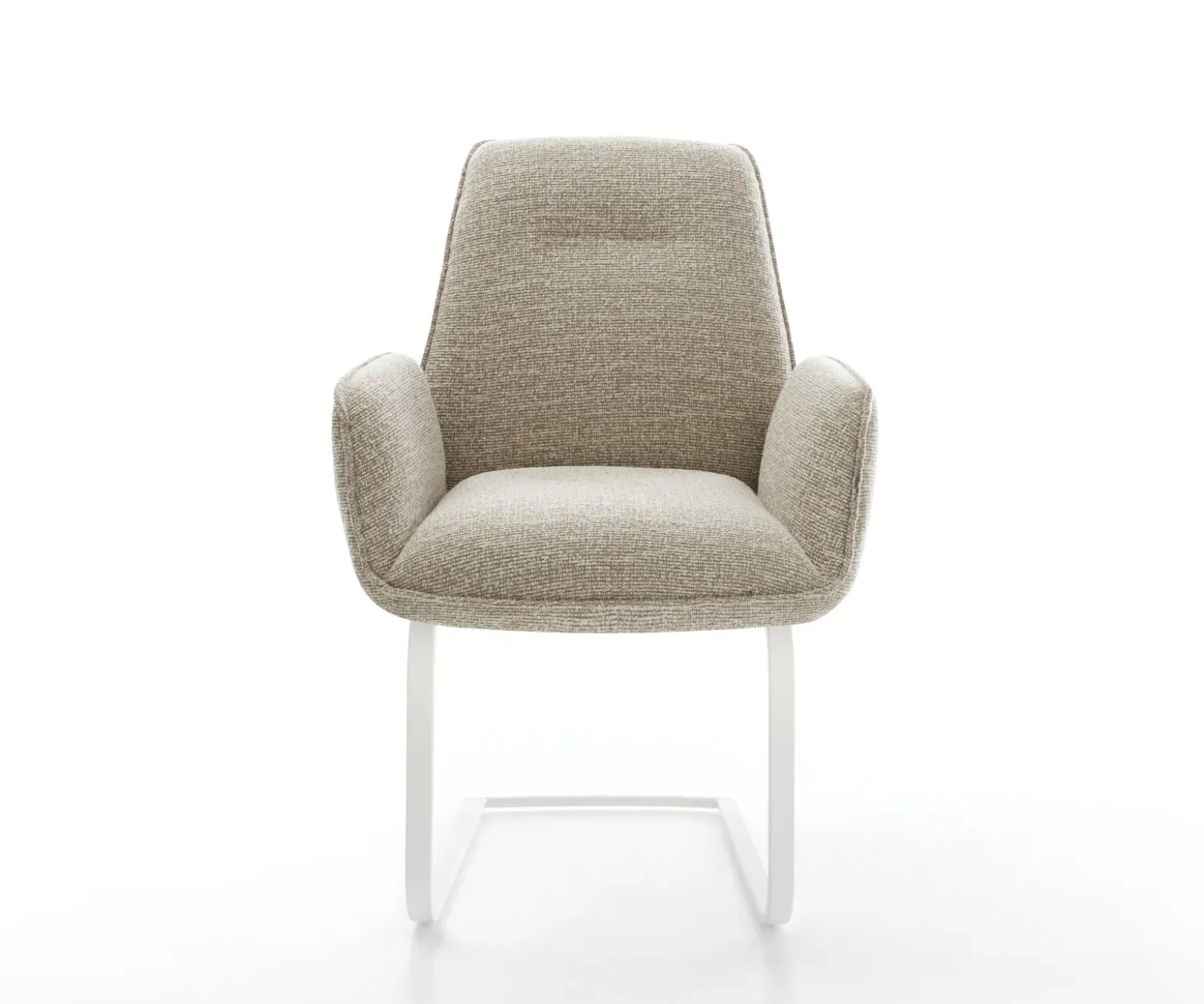FreischwingerZoa-Flex Webstoff Soft Beige Freischwinger flach Weiß Taschenfederkern Sofort versandfertig