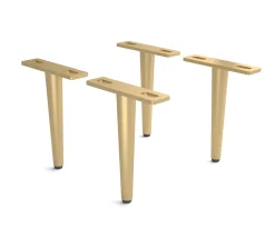FußKonisch 15 cm Metall Messingfarbig (4er Set) Sofort versandfertig