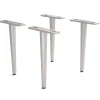 FußKonisch 20 cm Metall Silber (4er Set) Sofort versandfertig