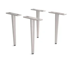 FußKonisch 20 cm Metall Silber (4er Set) Sofort versandfertig