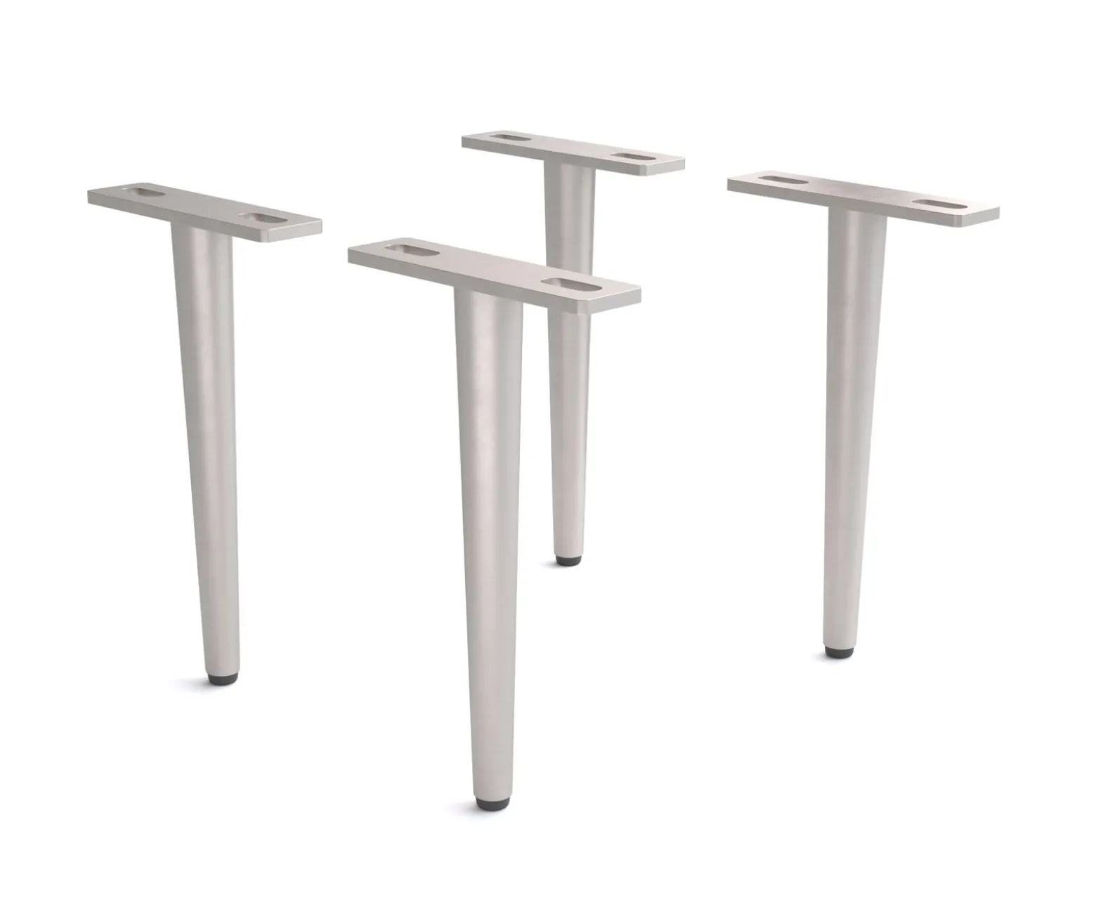 FußKonisch 20 cm Metall Silber (4er Set) Sofort versandfertig