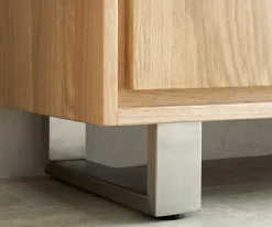 FußKufe 12,5 cm Edelstahl gebürstet für Kastenmöbel der Tiefe 45 cm (2er Set) Sofort versandfertig