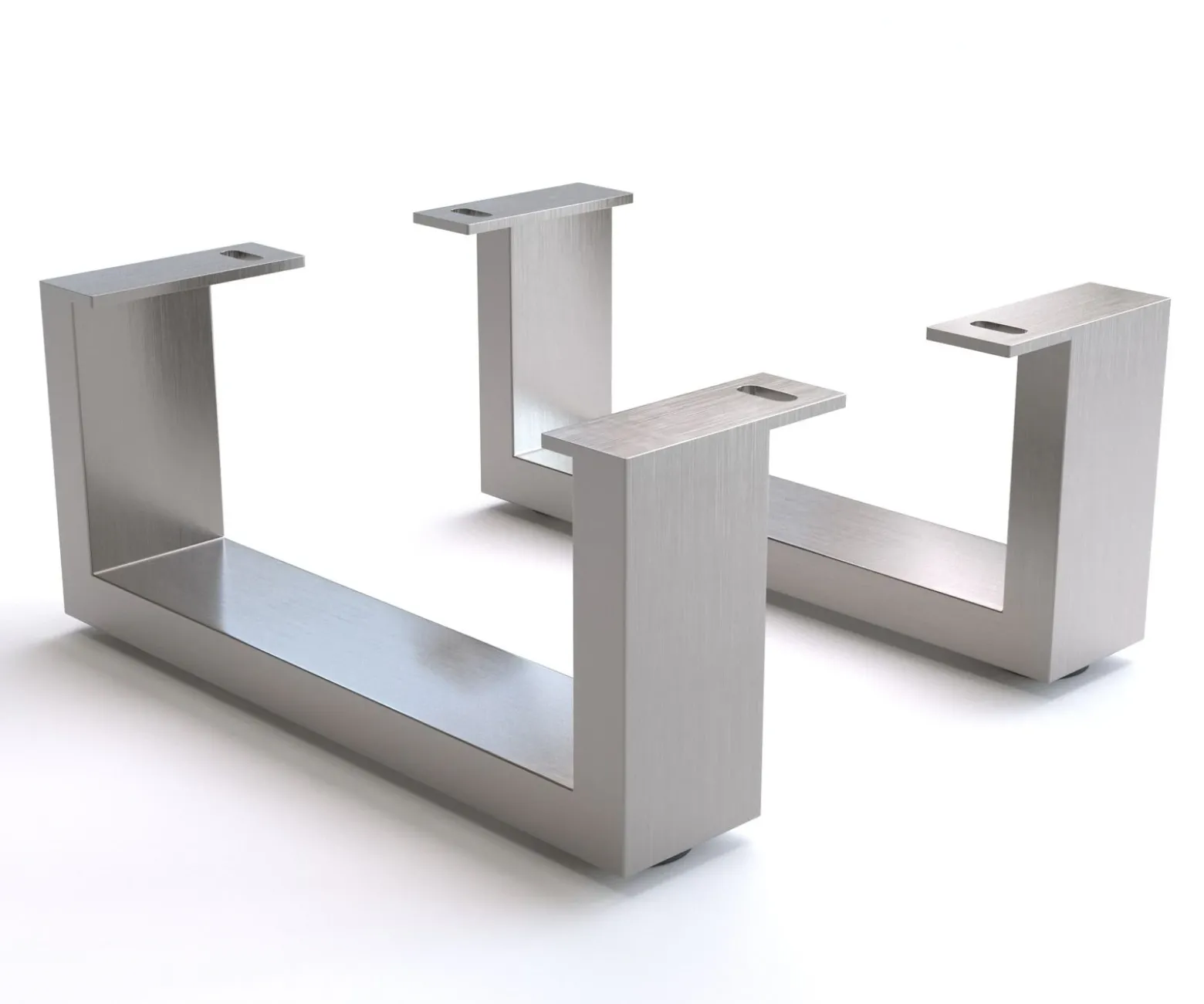 FußKufe 12,5 cm Edelstahl gebürstet für Kastenmöbel der Tiefe 40 cm (2er Set) Sofort versandfertig