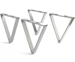 FußV-Form 20 cm Edelstahl gebürstet für alle Möbelarten (4er Set) Sofort versandfertig