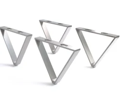 FußV-Form 15 cm Edelstahl gebürstet für alle Möbelarten (4er Set) Sofort versandfertig
