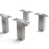 FußVierkant 12,5 cm Edelstahl gebürstet für alle Möbelarten (4er Set) Sofort versandfertig