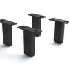 FußVierkant 12,5 cm Metall Schwarz für alle Möbelarten (4er Set) Sofort versandfertig