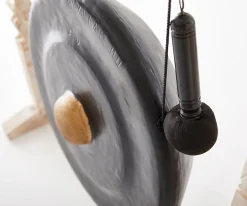 GongZabulon Ø40 cm White Washedmit Gestell aus Albasia Holz Sofort versandfertig