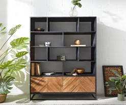 HighboardFamke 120 cm Mango Teak 10 Fächer 2 Türen Sofort versandfertig