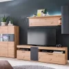 HighboardFarum 90 x 130 cm Eiche Optik Glasvitrine 3 Türen Sofort versandfertig