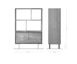 HighboardJuwelo 88x135 cm Akazie Natur mit Steinfurnier Sofort versandfertig