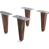 HolzfußVierkant 15cm Sheesham dunkel (4er Set) Sofort versandfertig