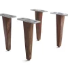 HolzfußVierkant 20cm Sheesham dunkel (4er Set) Sofort versandfertig