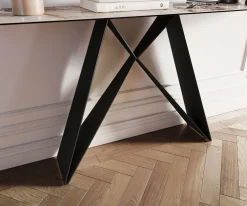 KonsolentischEdge Boot 180x40 cm Keramik Patagonia Poliert Velio Metall Schwarz Sofort versandfertig
