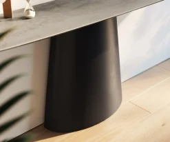 KonsolentischEdge Boot 180x40 cm Keramik Beton Grau Conos Metall Schwarz Sofort versandfertig