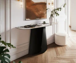 KonsolentischEdge Boot 140x40 cm Keramik Patagonia Poliert Livos Metall Schwarz Sofort versandfertig