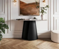 KonsolentischEdge Boot 140x40 cm Keramik Patagonia Poliert Livos Metall Schwarz Sofort versandfertig