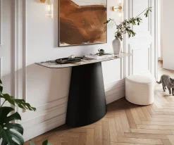 KonsolentischEdge Boot 140x40 cm Keramik Patagonia Poliert Conos Metall Schwarz Sofort versandfertig