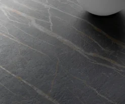 KonsolentischEdge Boot 140x40 cm Keramik Laminam® Noir Desir Braun Velio Metall Effektfinish Titan Sofort versandfertig