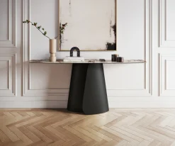 KonsolentischEdge Boot 180x40 cm Keramik Patagonia Poliert Livos Metall Schwarz Sofort versandfertig