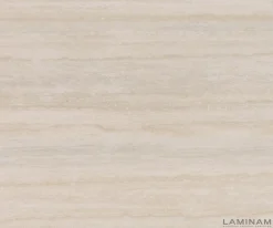 KonsolentischEdge Boot 140x40 cm Keramik Laminam® Travertino Bianco Creme-Weiß Livos Metall Effektfinish Titan Sofort versandfertig