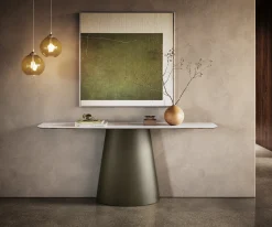 KonsolentischEdge Boot 180x40 cm Keramik Onyx Pearl Conos Metall Effektfinish Titan Sofort versandfertig