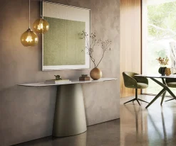 KonsolentischEdge Boot 180x40 cm Keramik Onyx Pearl Conos Metall Effektfinish Titan Sofort versandfertig