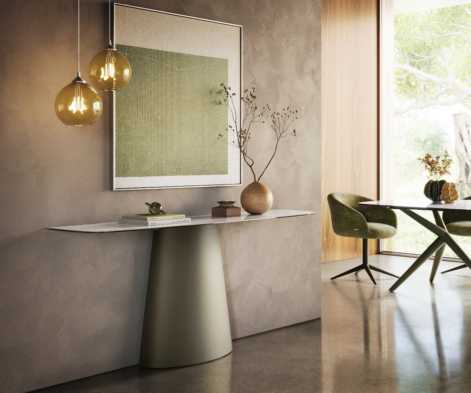 KonsolentischEdge Boot 180x40 cm Keramik Onyx Pearl Conos Metall Effektfinish Titan Sofort versandfertig