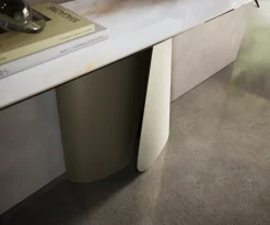 KonsolentischEdge Boot 180x40 cm Keramik Onyx Pearl Livos Metall Effektfinish Titan Sofort versandfertig