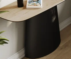 KonsolentischEdge Boot 140x40 cm Keramik Laminam® Sabbia Eichefarbig Conos Metall Schwarz Sofort versandfertig